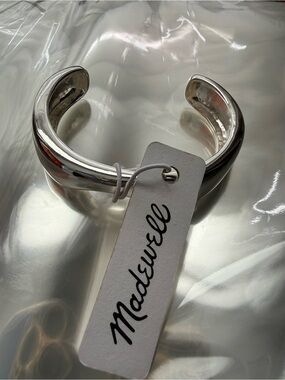 Madewell Polished Silver Sculptural Cuff Bracelet